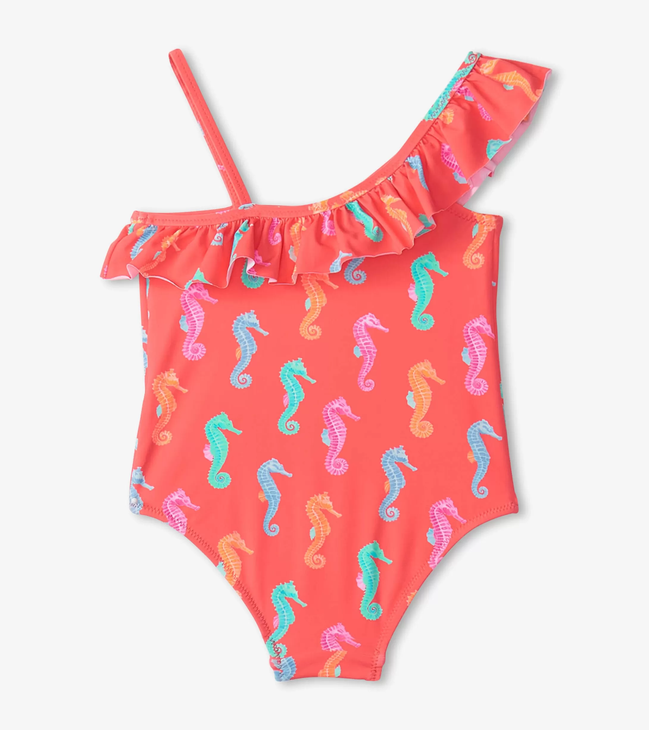 Hatley Girls Painted Sea Horses Ruffle Trim Swimsuit Best