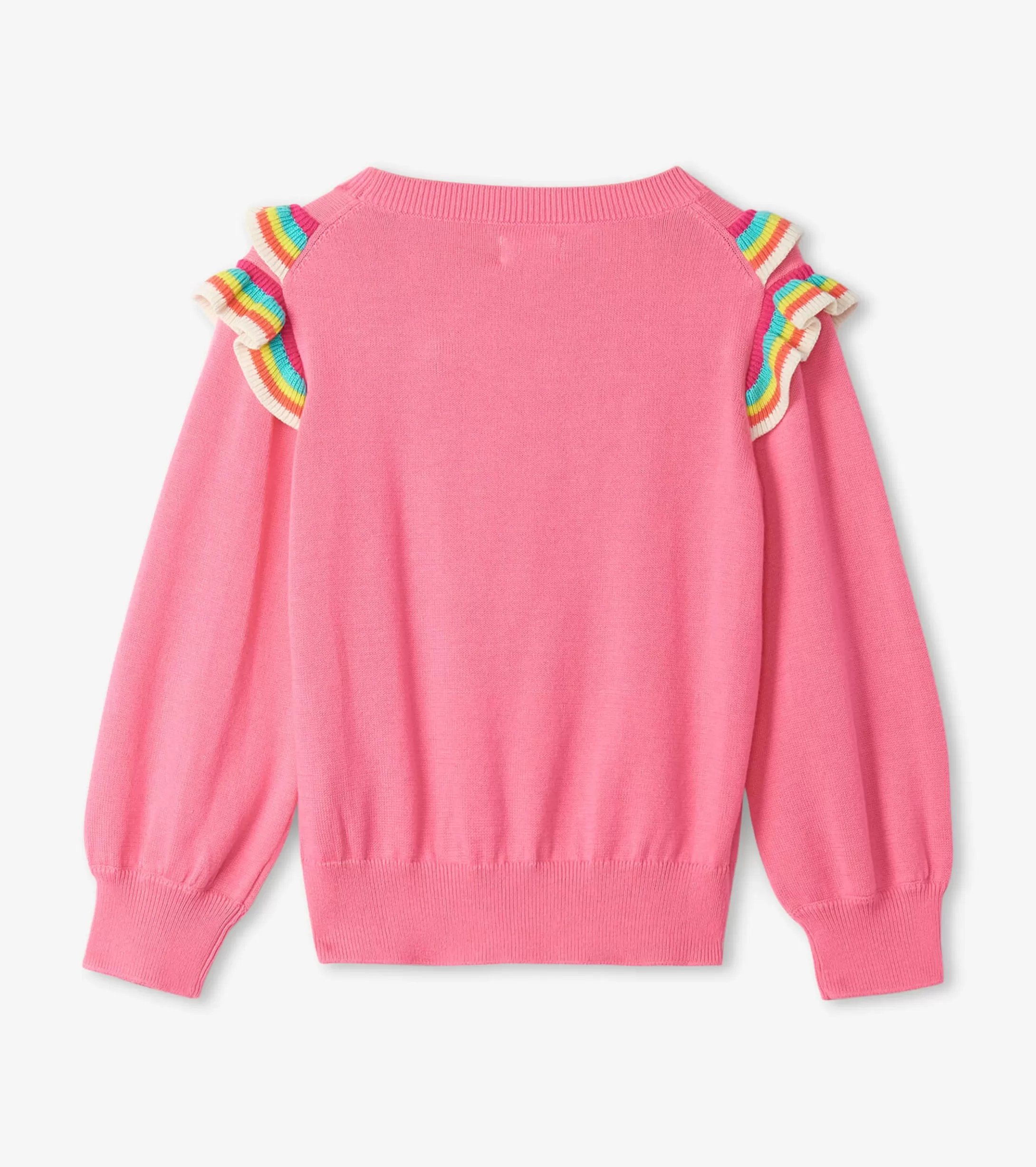 Hatley Girls Pink Rainbow Ruffle Sweater Shop