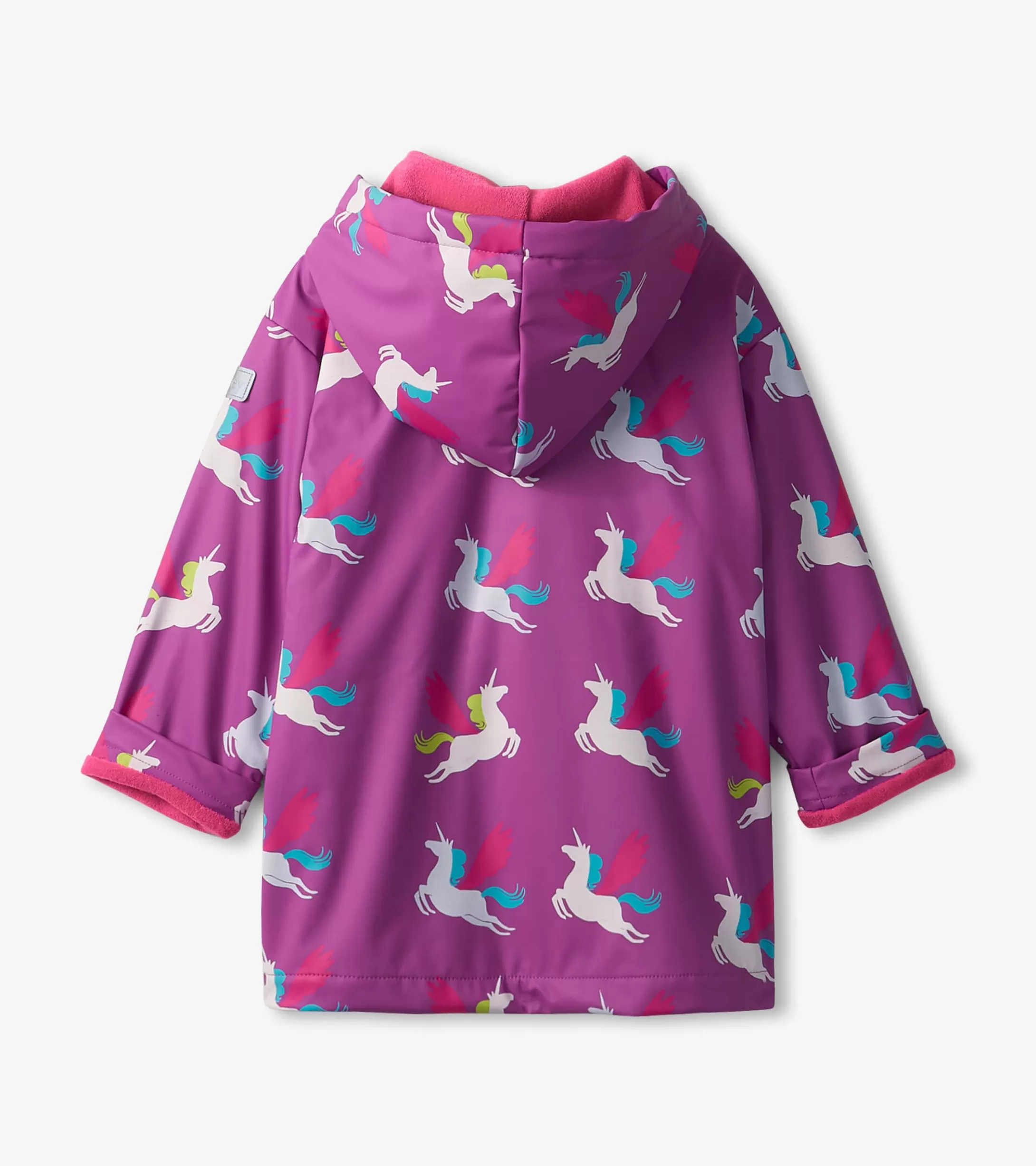 Hatley Girls Pretty Unicorn Colour Changing Button-Up Rain Jacket Hot