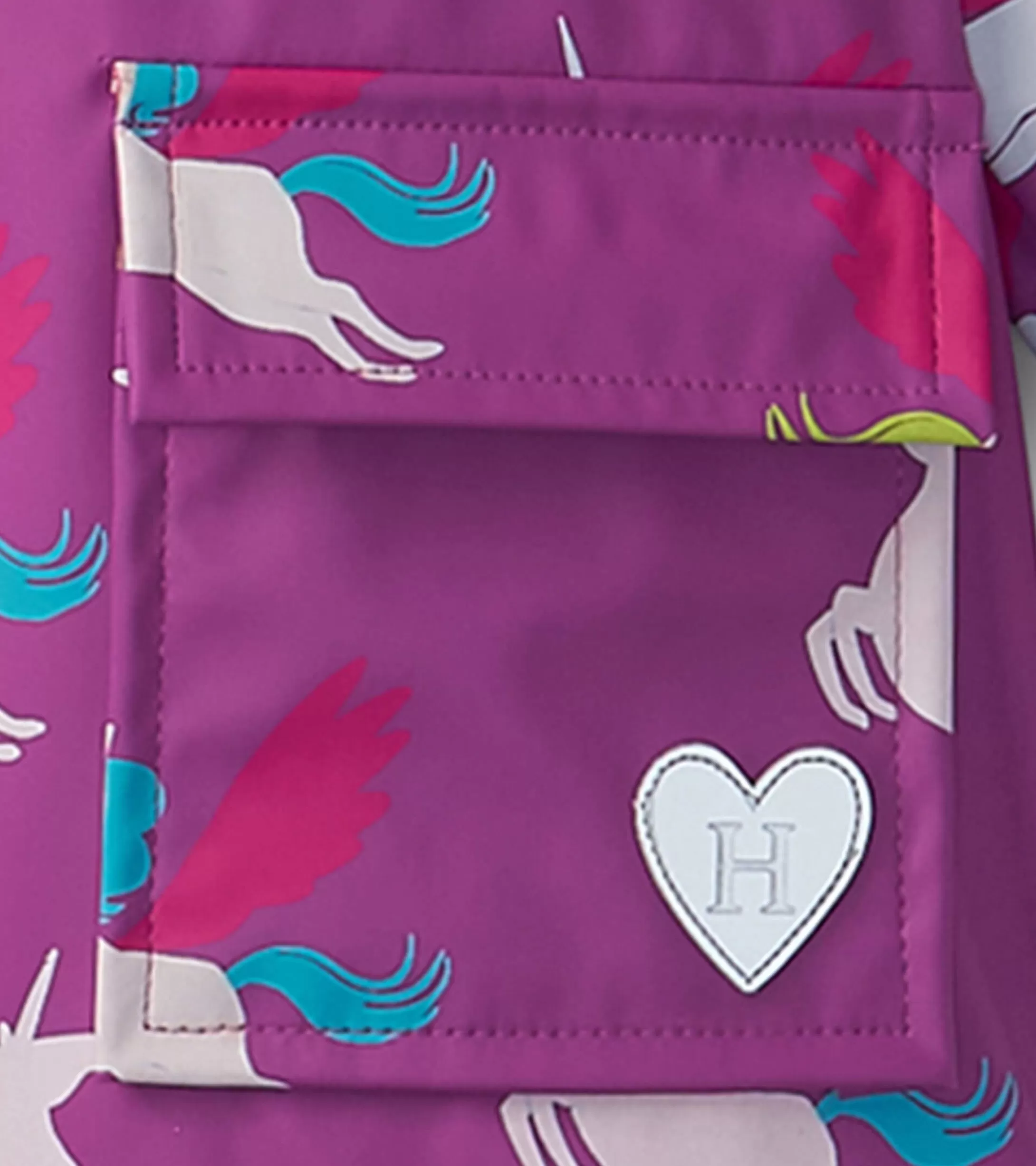 Hatley Girls Pretty Unicorn Colour Changing Button-Up Rain Jacket Hot