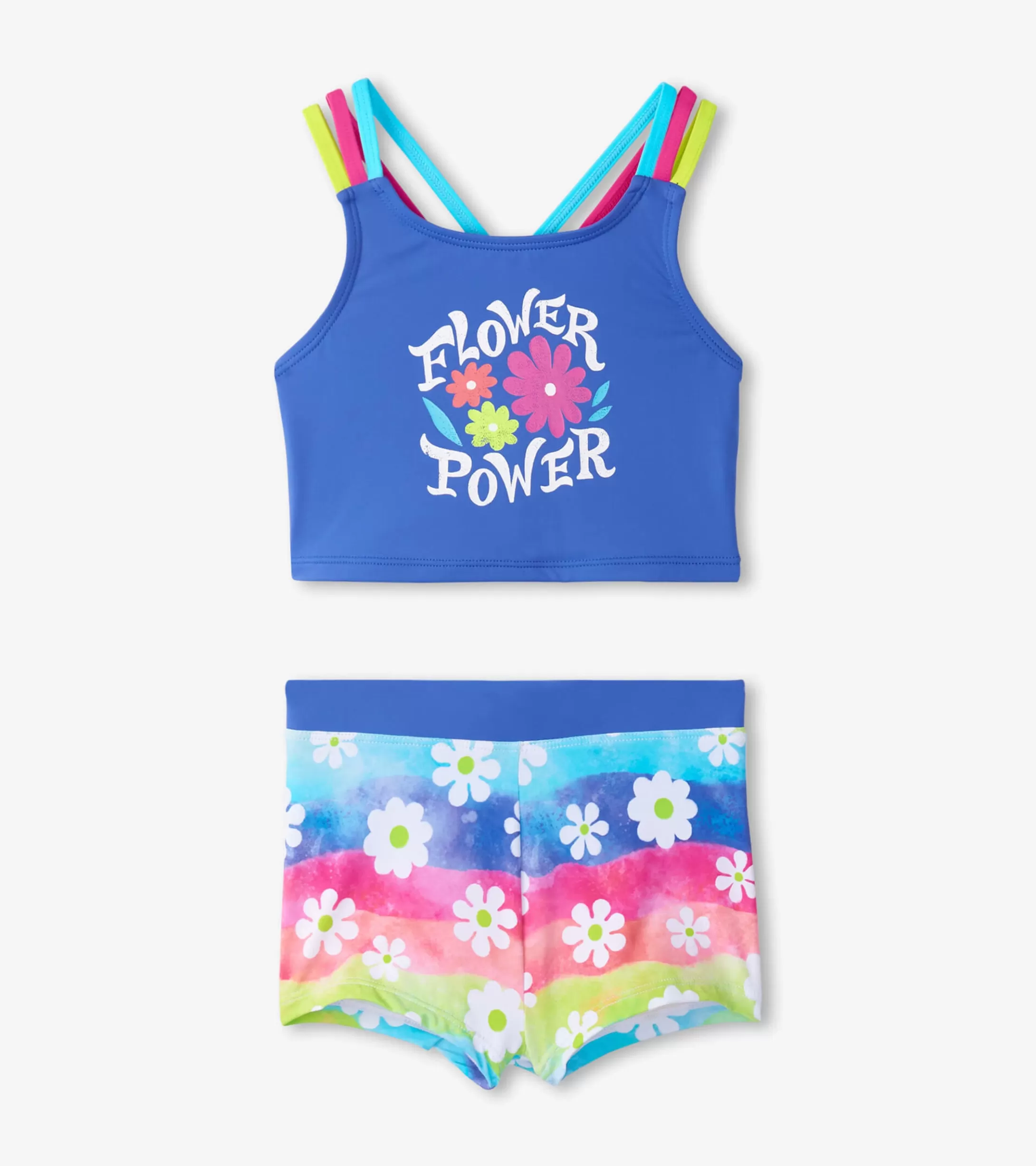 Hatley Girls Rainbow Flower Two-Piece Crop Top Bikini Set Online