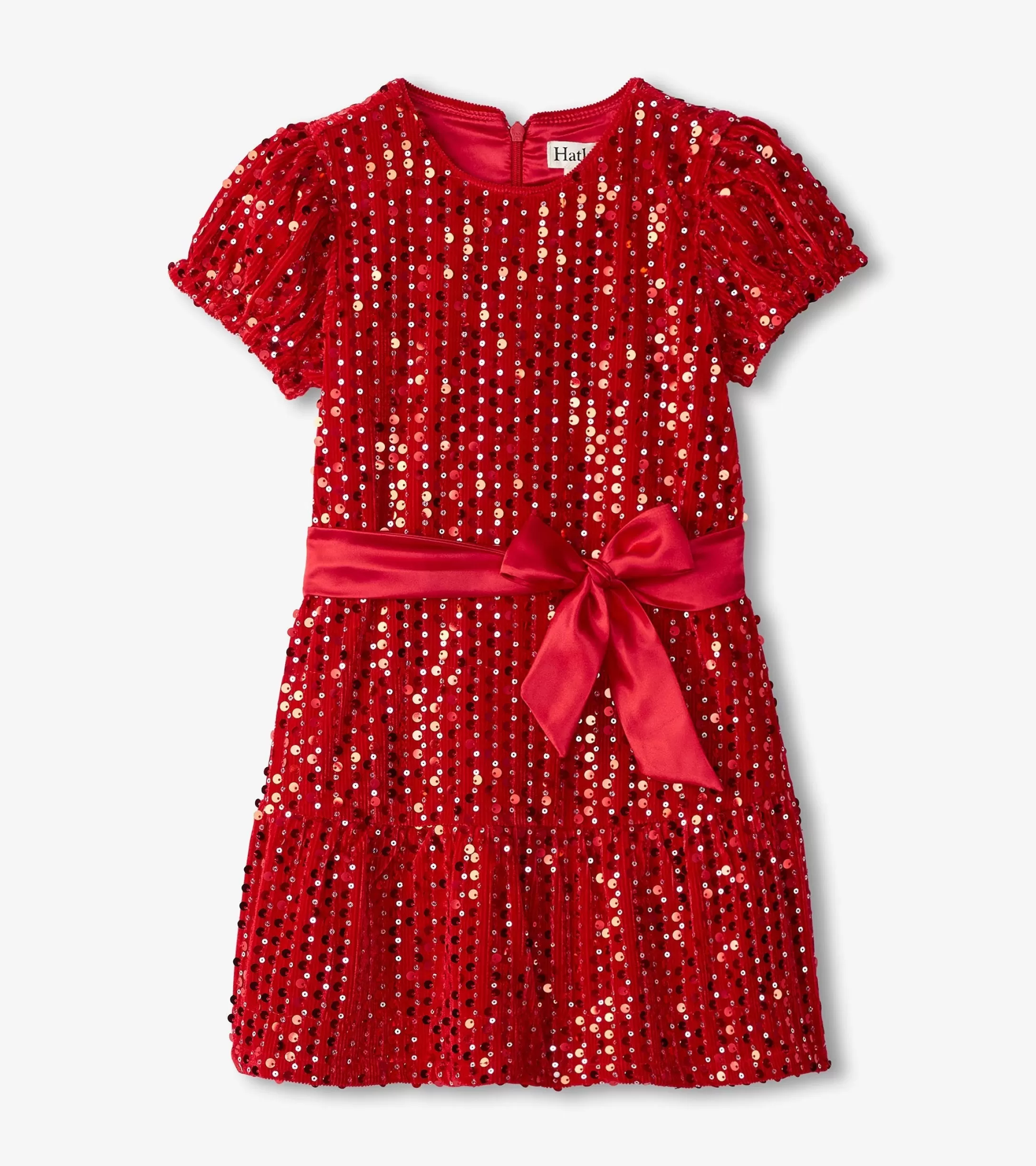 Hatley Girls Red Sequins Velvet Dress New