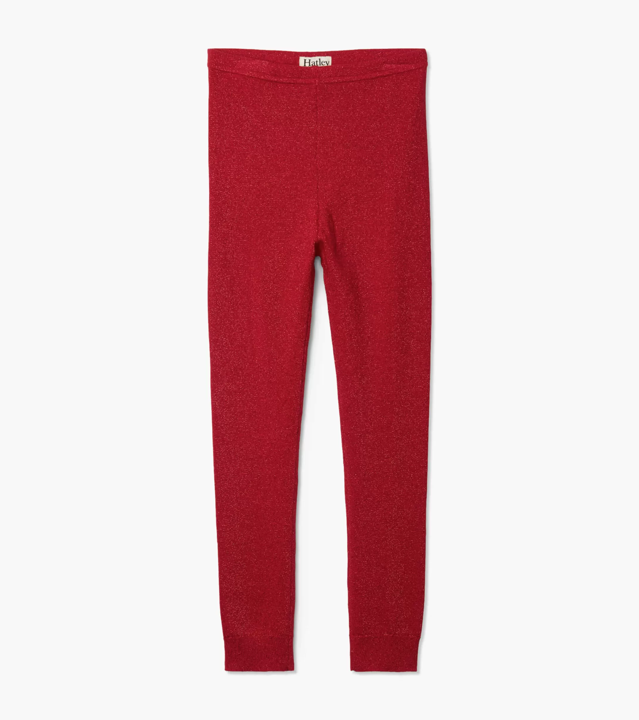 Hatley Girls Red Shimmer Knit Leggings Clearance