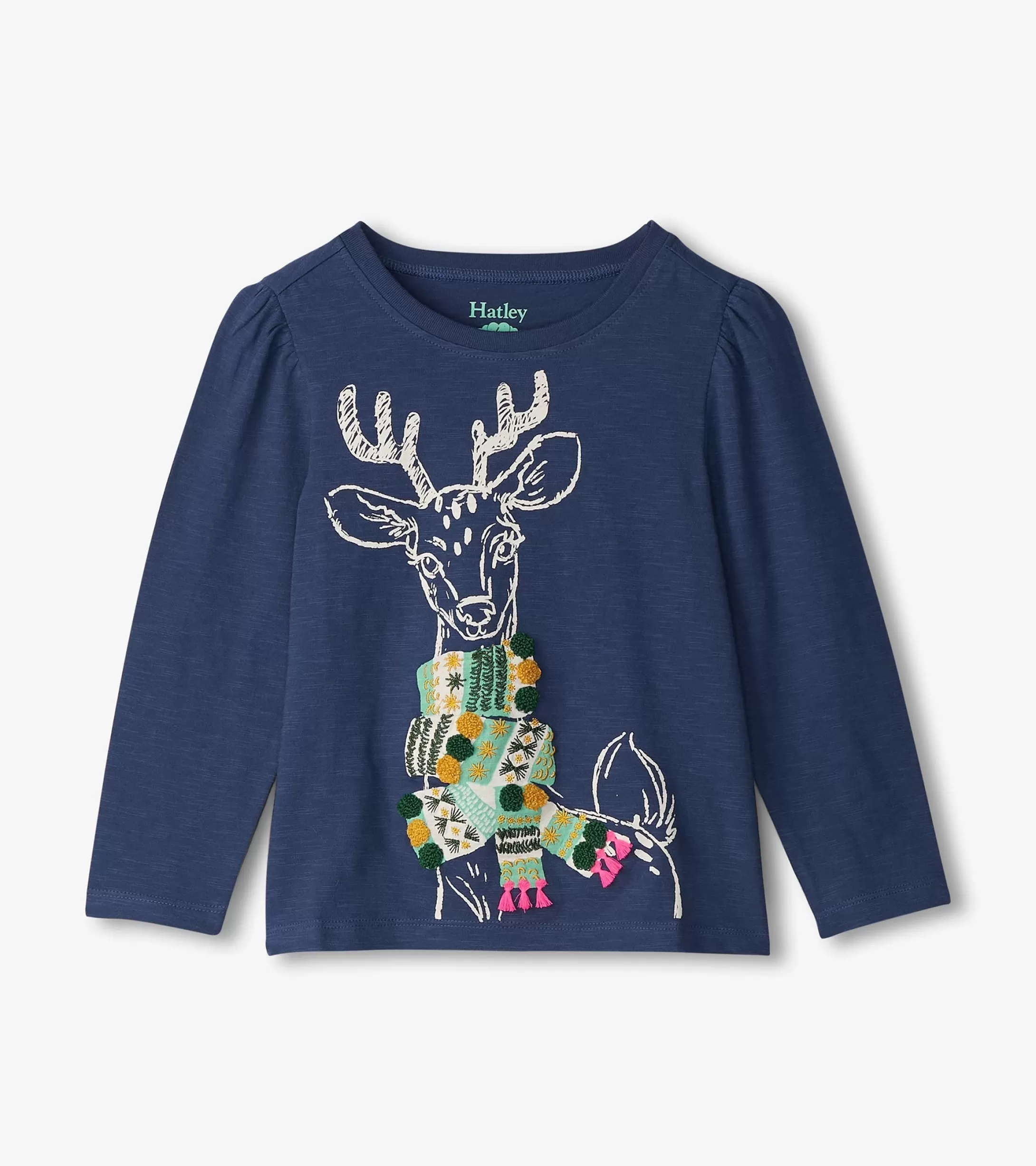 Hatley Girls Reindeer Scarf T-Shirt Sale