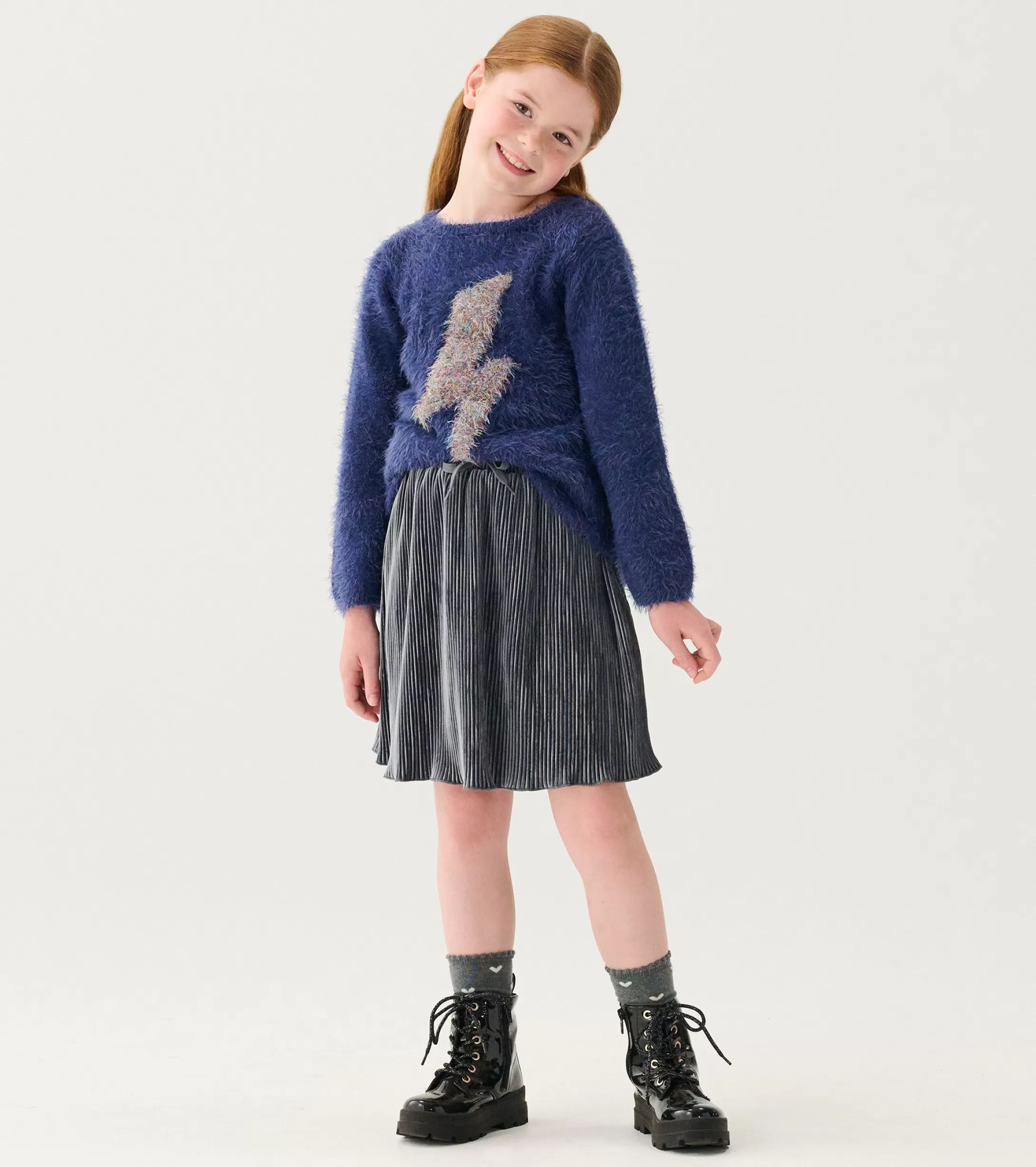 Hatley Girls Silver Shine Pleated Velour Skirt Online