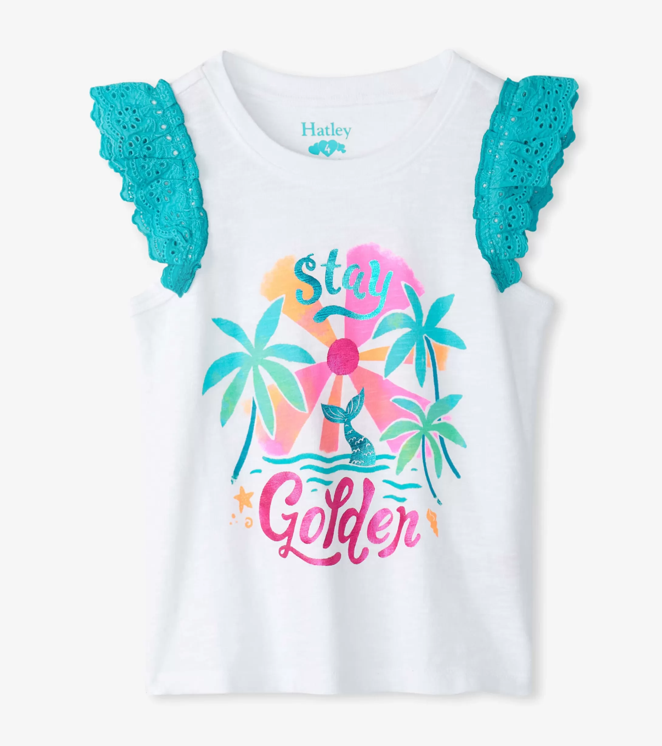 Hatley Girls Stay Golden Ruffle Sleeve Tank Top Discount