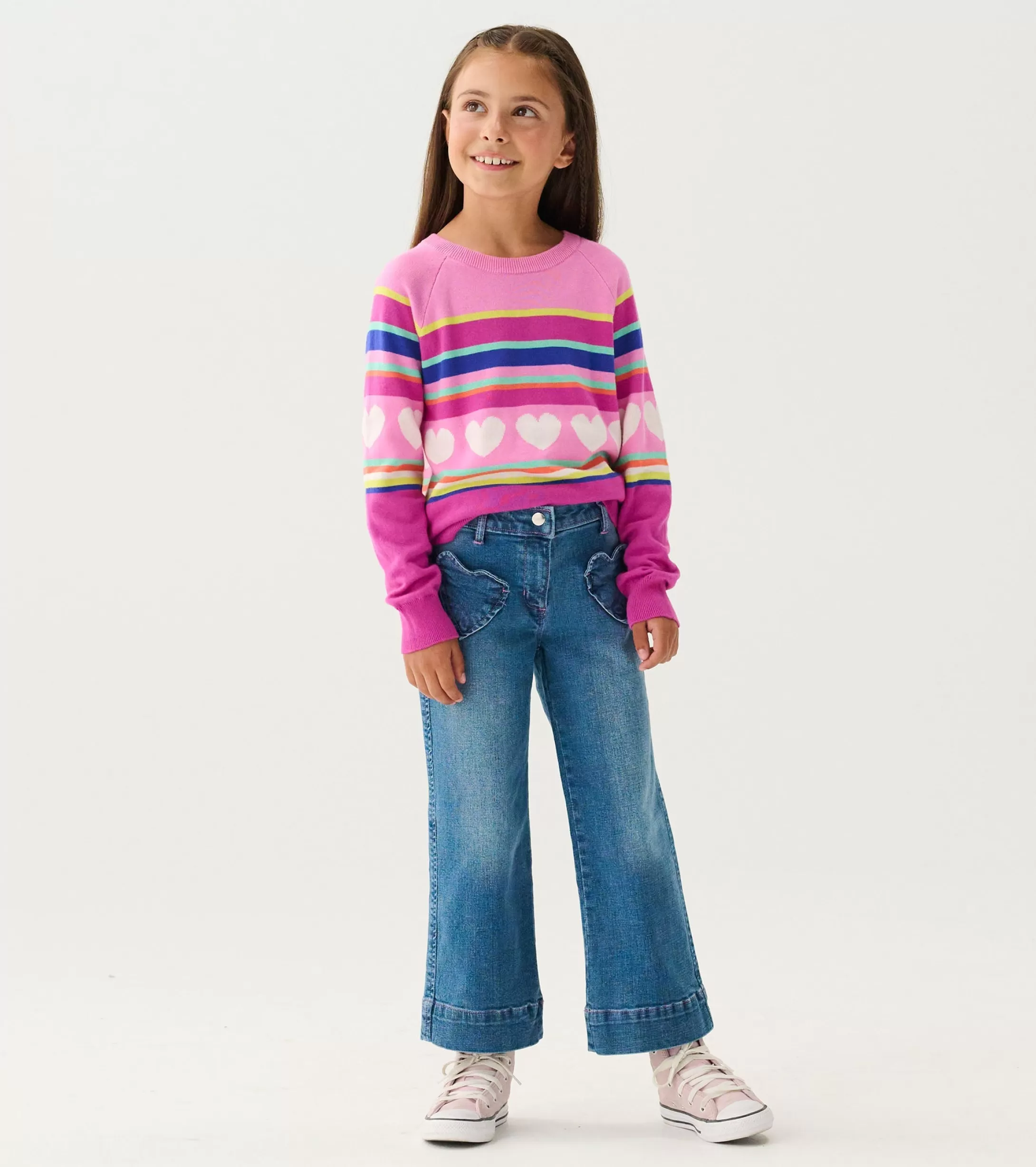 Hatley Girls Stretch Denim Wide Leg Pants Cheap