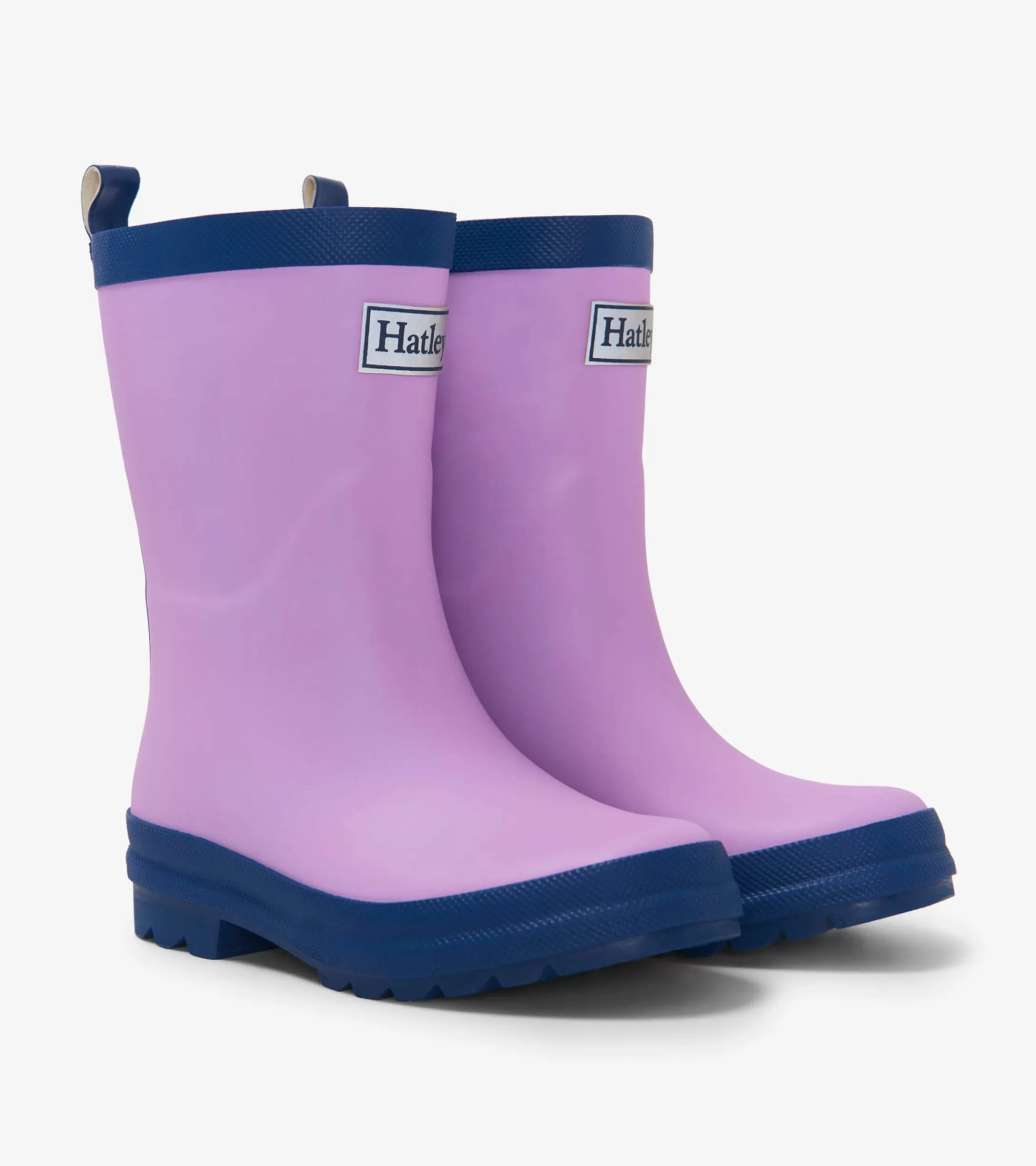 Hatley Kids Lilac And Navy Matte Rain Boots Best Sale