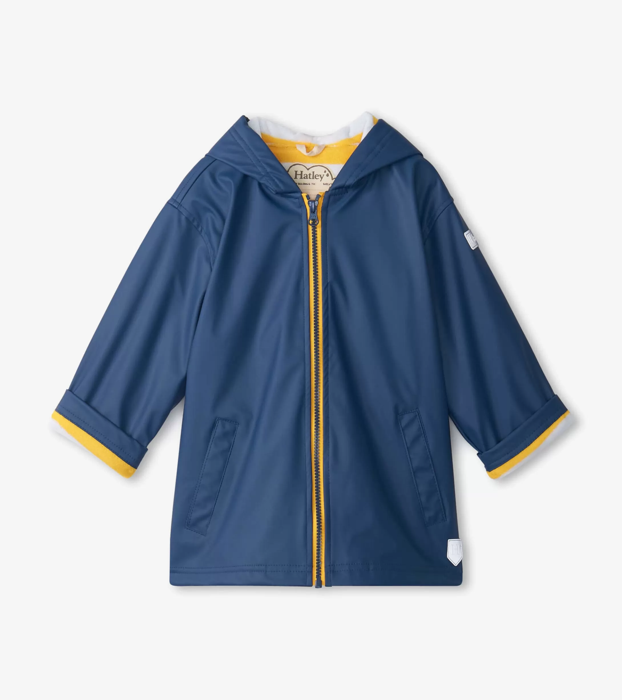 Hatley Kids Navy Zip-Up Rain Jacket Best