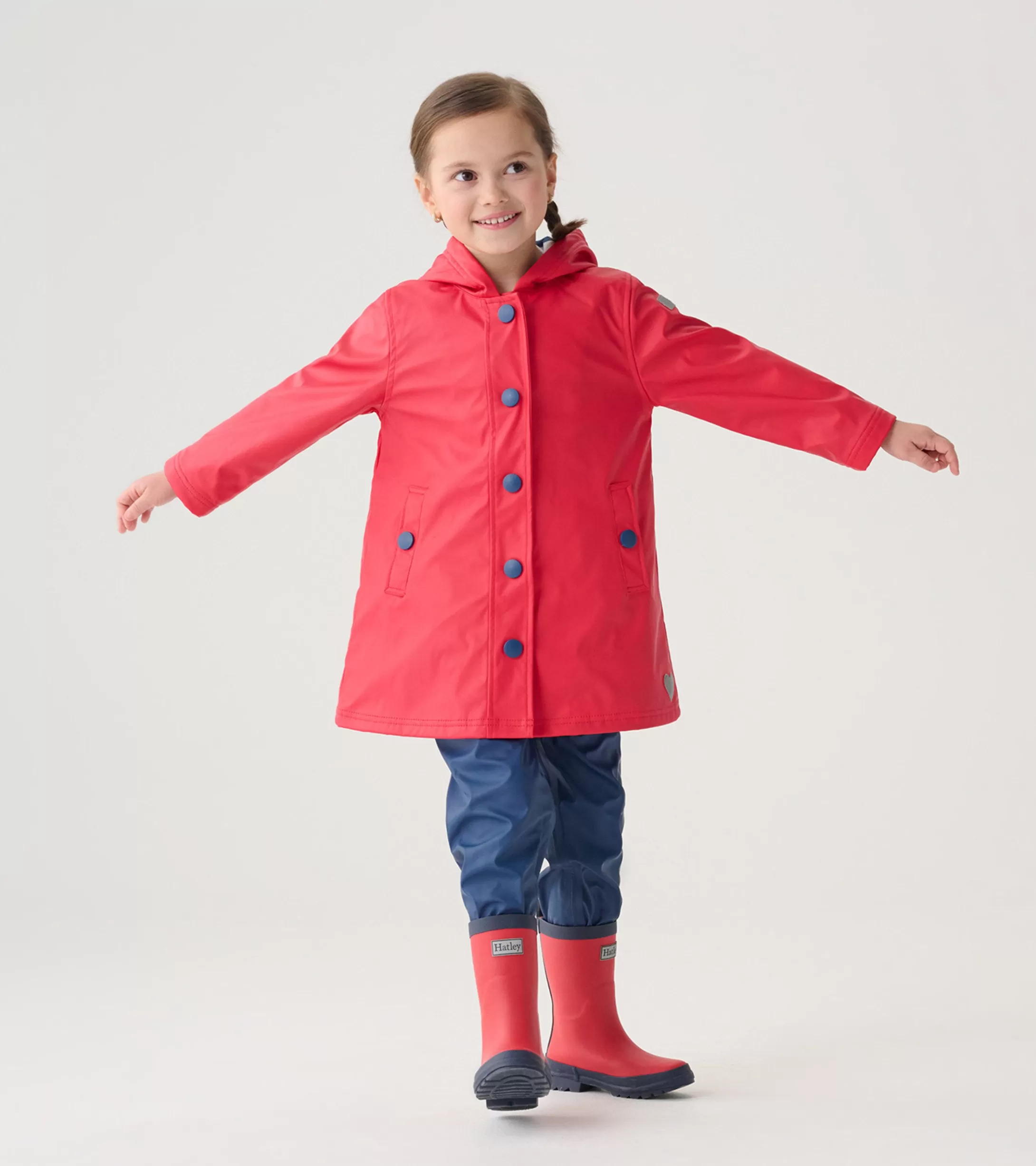 Hatley Kids Red & Navy Button-Up Rain Jacket Sale