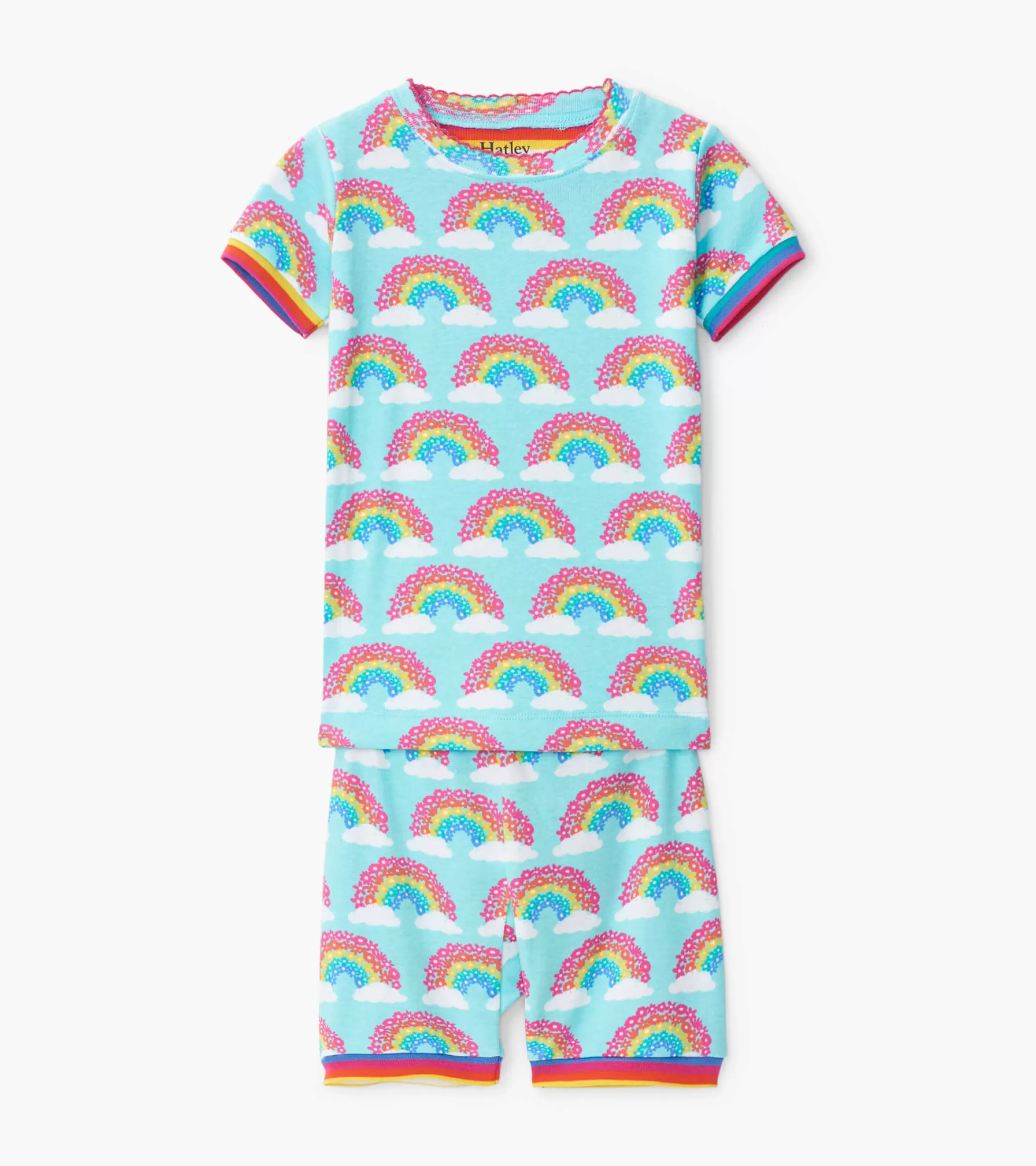 Hatley Magical Rainbows Organic Cotton Short Pajama Set New