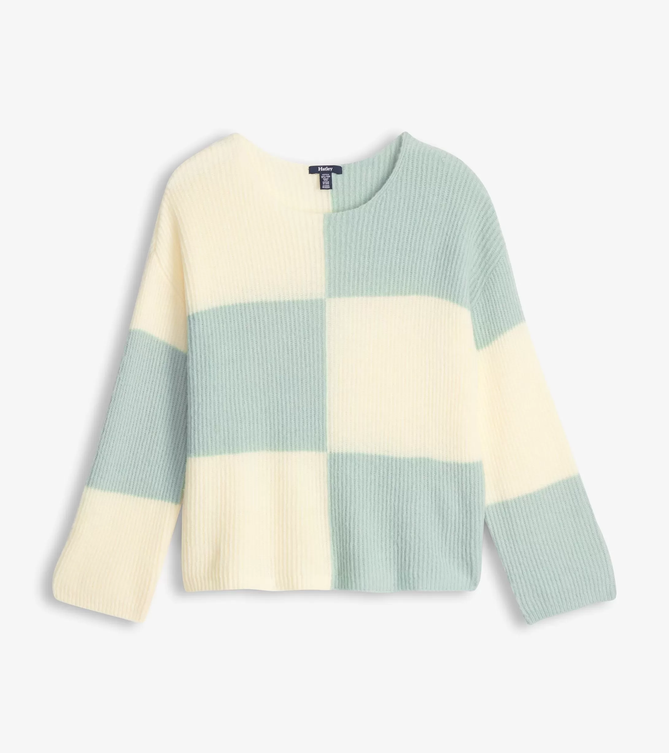 Hatley Monroe Sweater - Sage Green Blocks Clearance