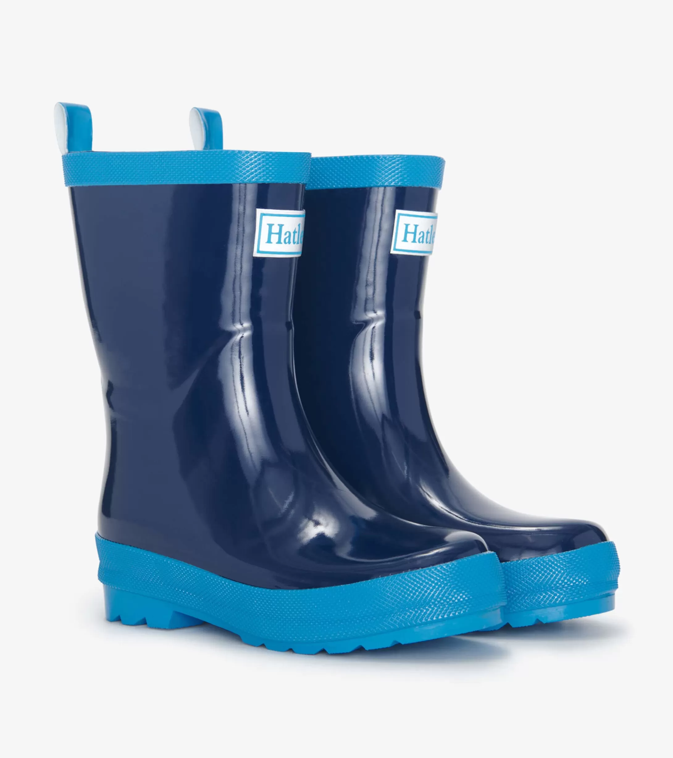 Hatley Navy Shiny Rain Boots Outlet