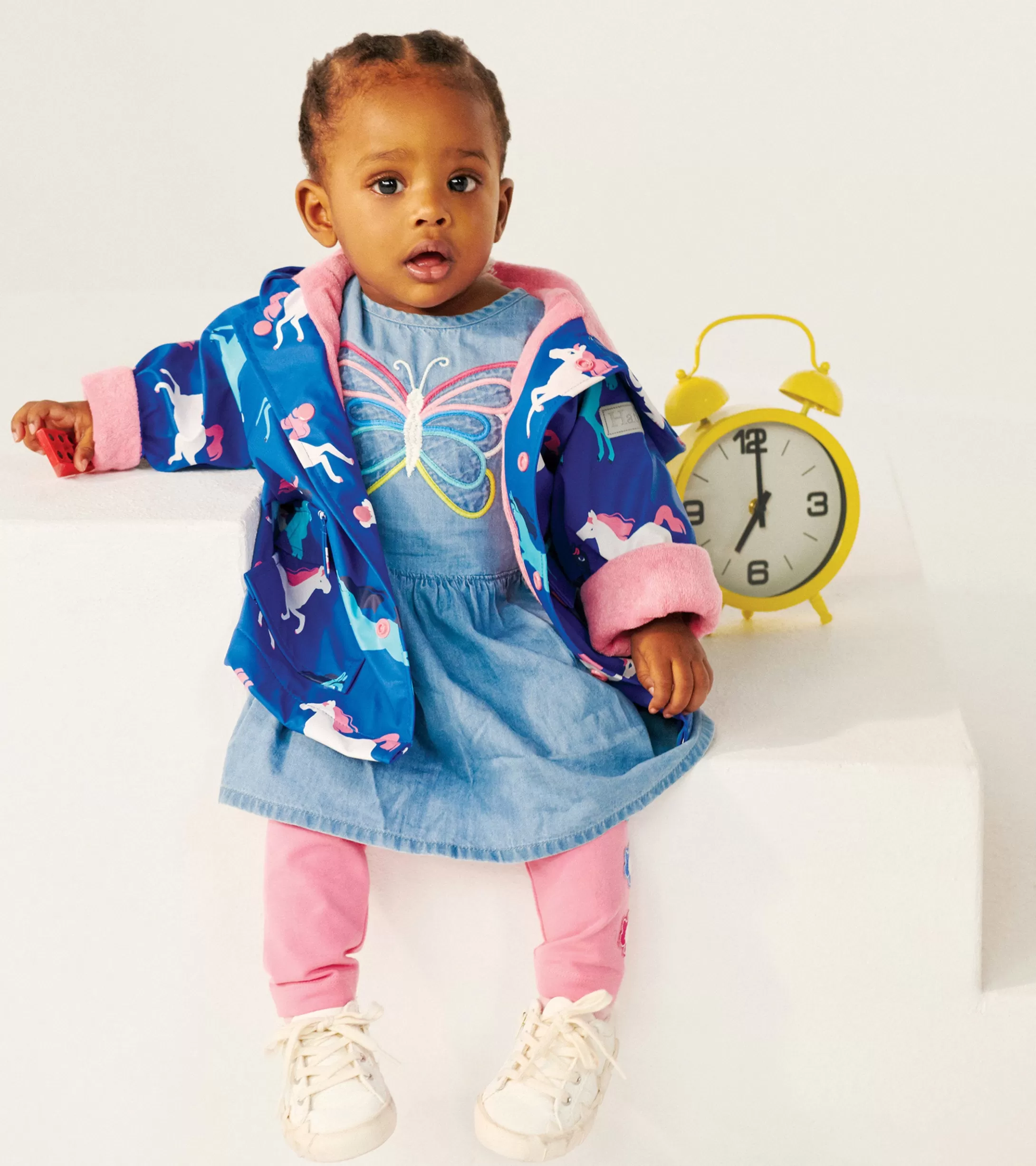 Hatley Prancing Horses Colour Changing Terry Lined Baby Rain Jacket Hot