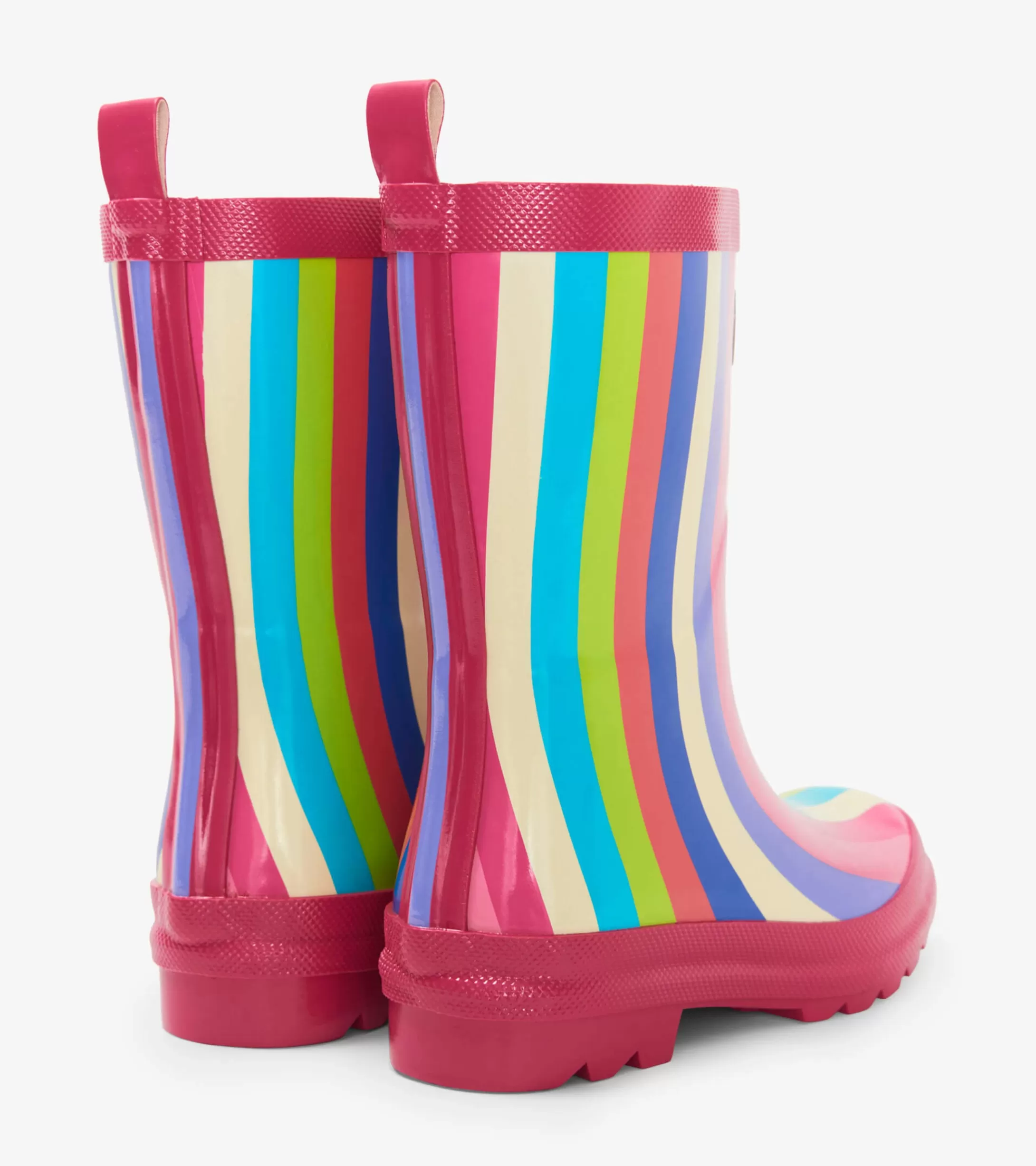 Hatley Rainbow Stripes Shiny Kids Rain Boots Outlet