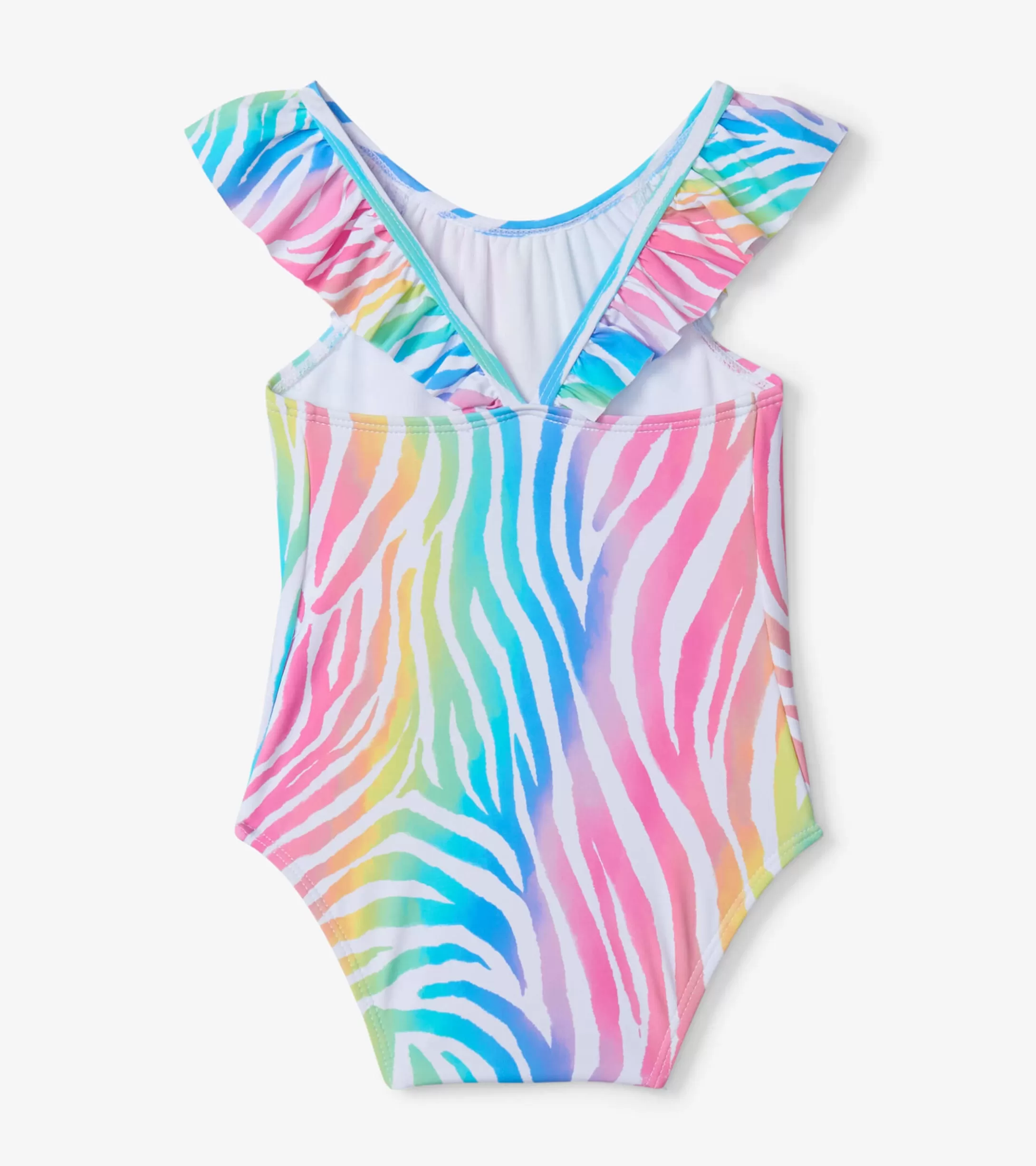 Hatley Rainbow Zebra Baby Ruffle Swimsuit New