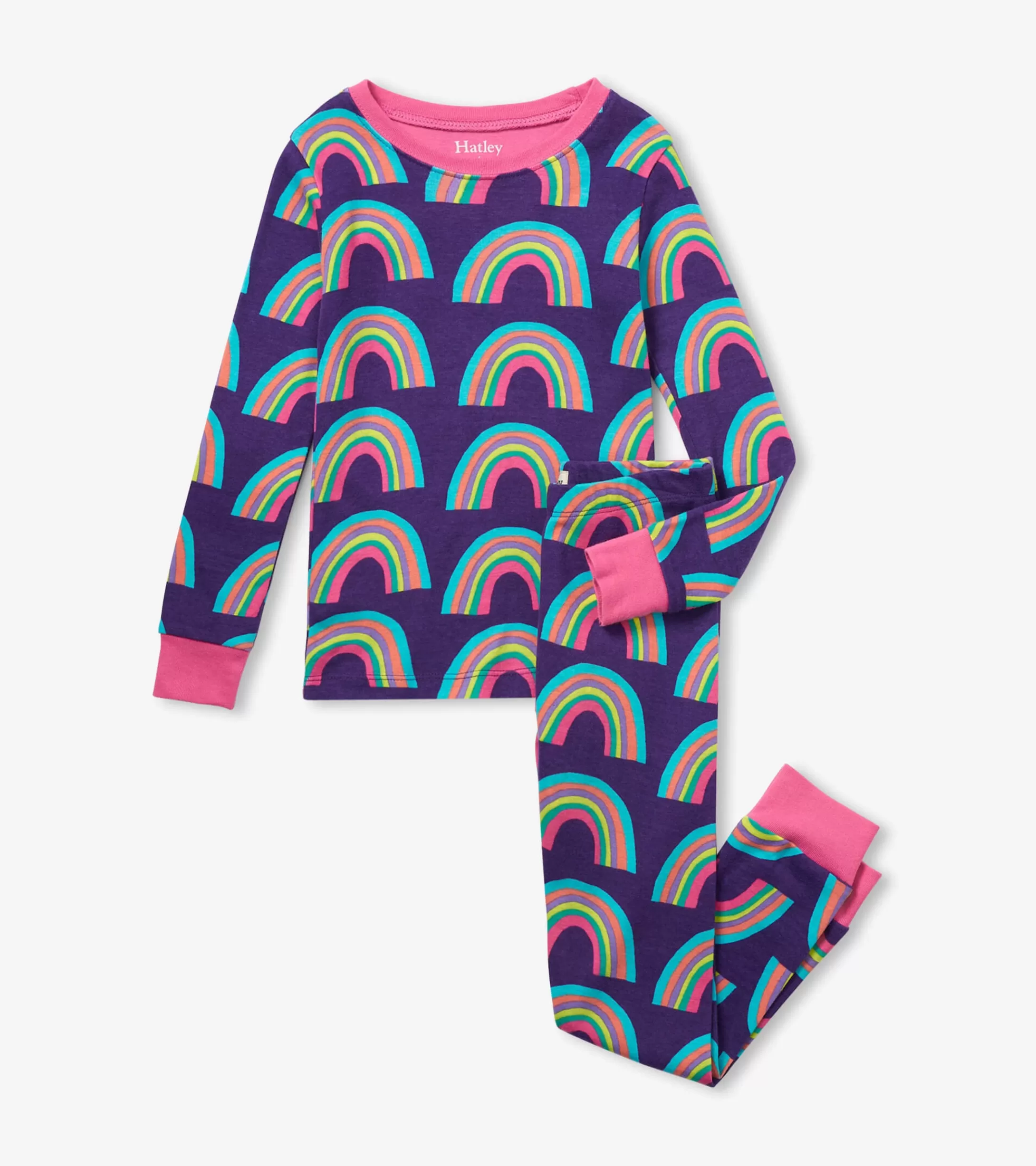 Hatley Rainbows Kids Organic Cotton Pajama Set Fashion