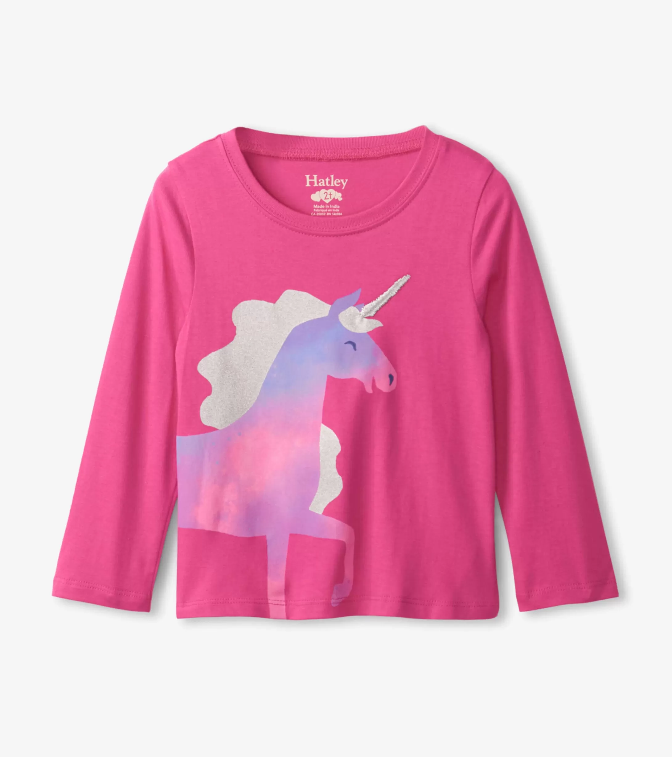 Hatley Rasberry Unicorn Long Sleeve T-Shirt Fashion