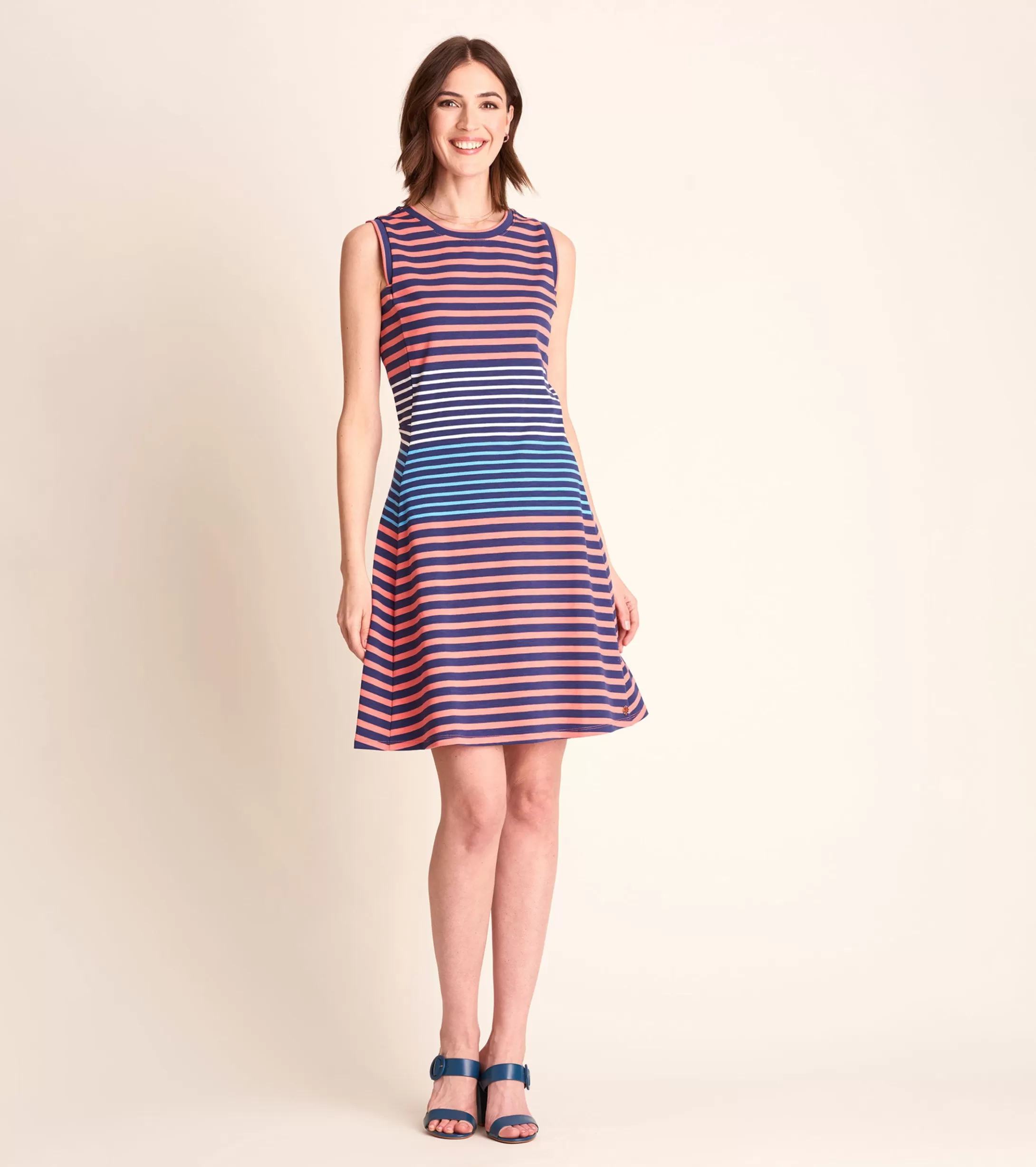 Hatley Sarah Dress - Navy and Coral Stripes Cheap