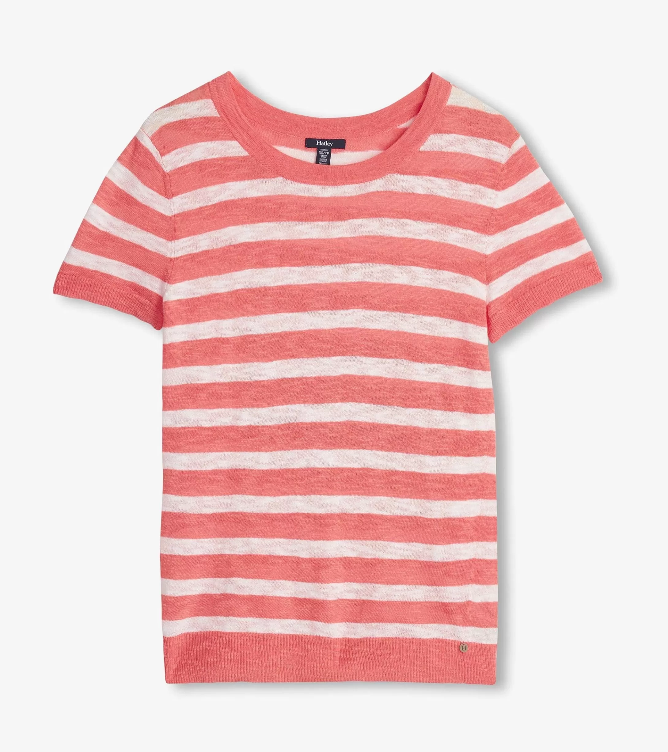 Hatley Simone Knit Tee - Coral Stripes Outlet