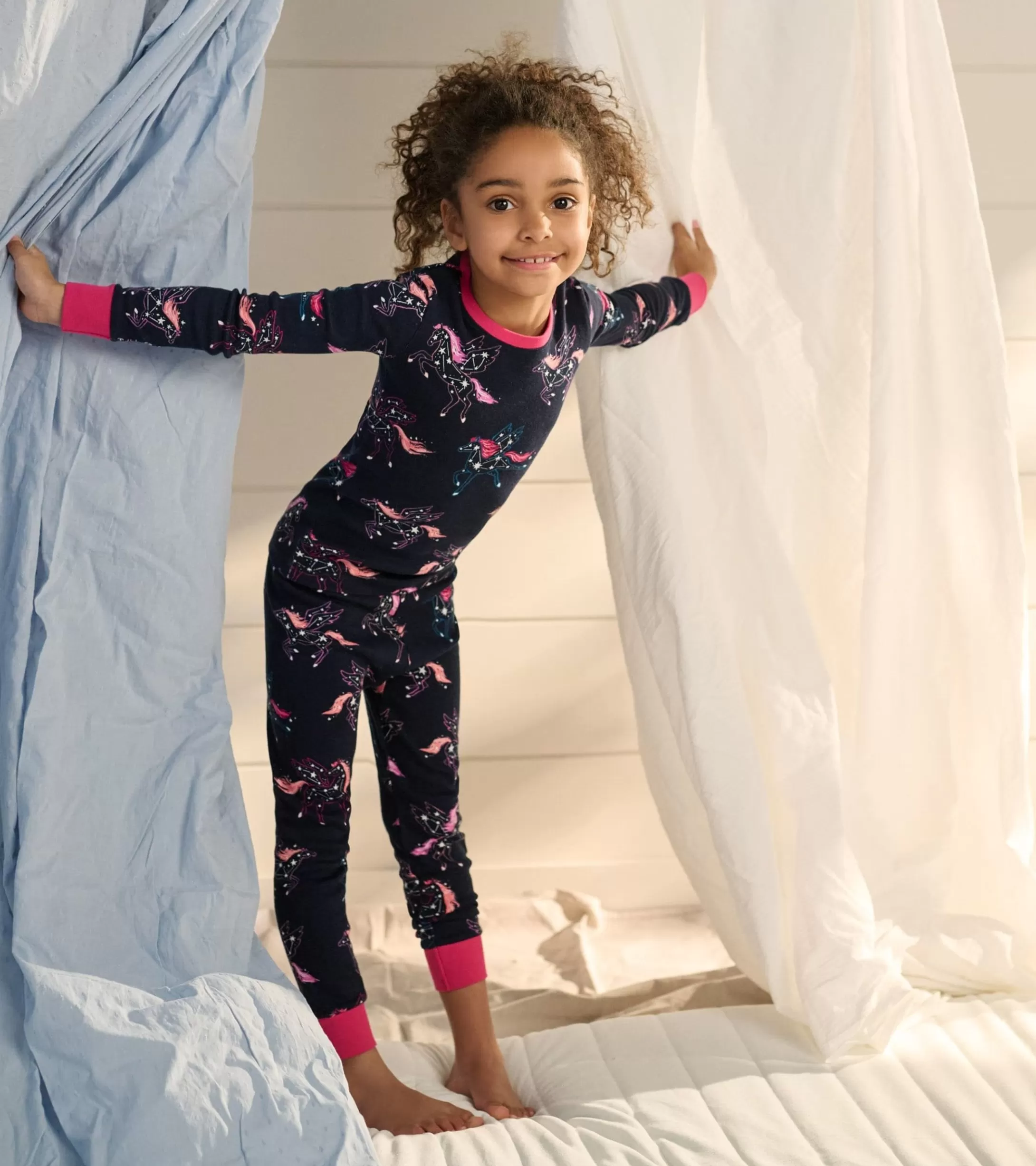 Hatley Unicorn Constellations Organic Cotton Raglan Kids Pajama Set Cheap