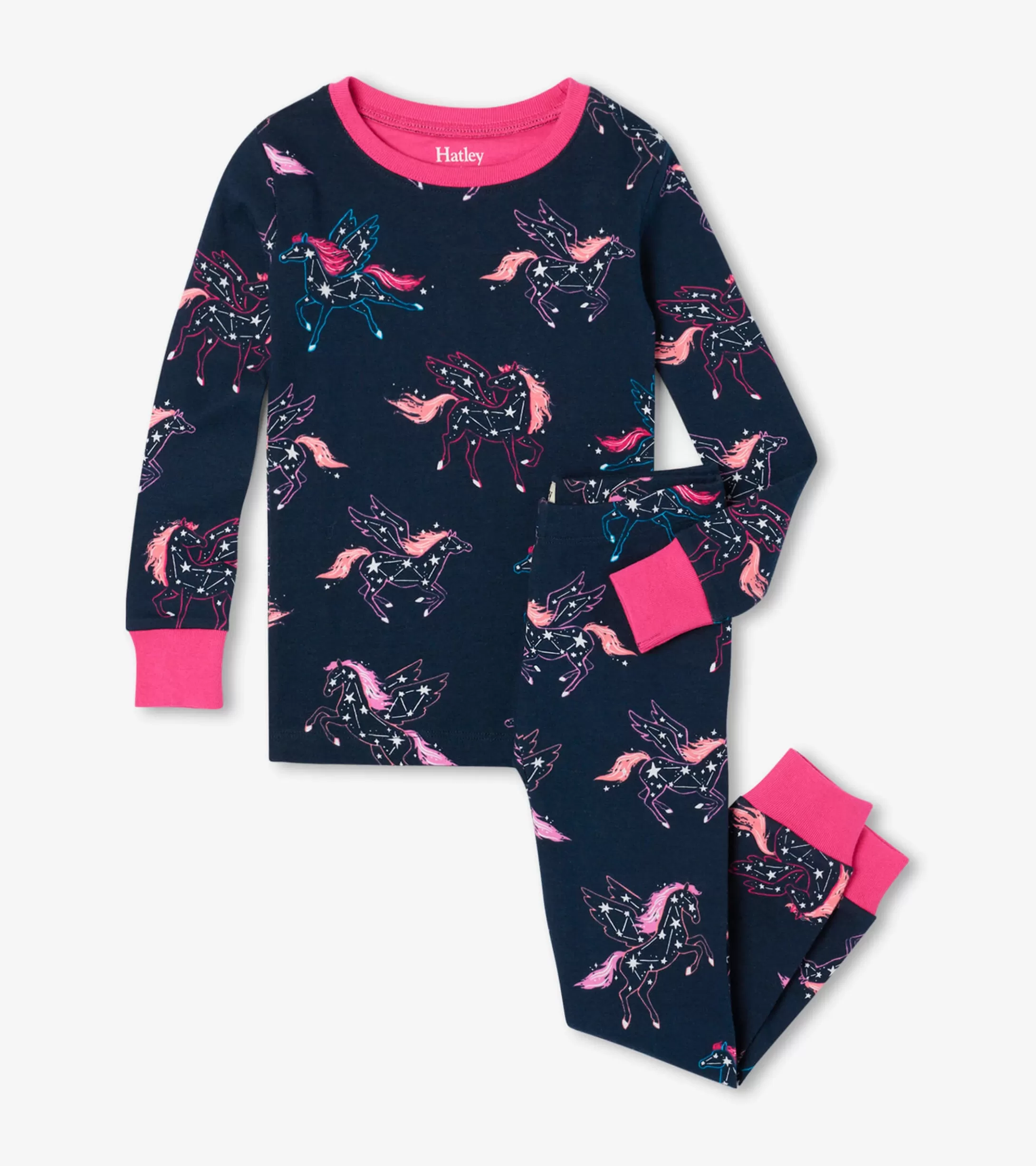 Hatley Unicorn Constellations Organic Cotton Raglan Kids Pajama Set Cheap